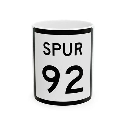 Texas Spur 92 (Texas) (Road Sign) White Coffee Mug 11oz - Go Mug Yourself