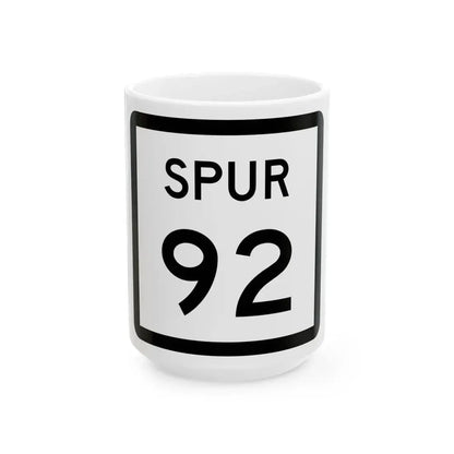 Texas Spur 92 (Texas) (Road Sign) White Coffee Mug 15oz - Go Mug Yourself