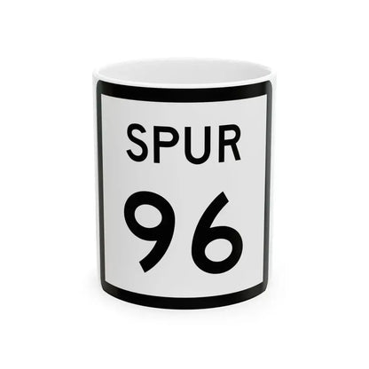 Texas Spur 96 (Texas) (Road Sign) White Coffee Mug 11oz - Go Mug Yourself