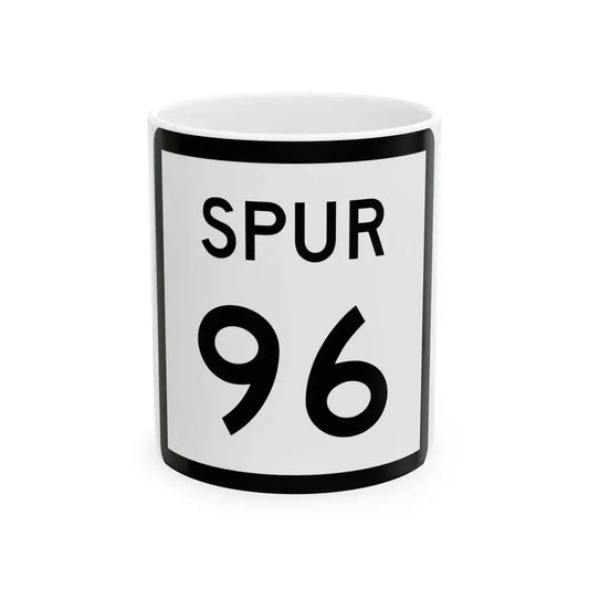 Texas Spur 96 (Texas) (Road Sign) White Coffee Mug 11oz - Go Mug Yourself