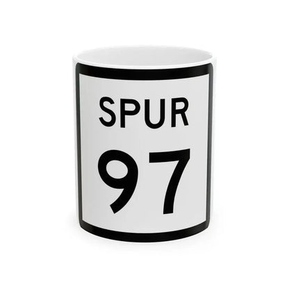 Texas Spur 97 (Texas) (Road Sign) White Coffee Mug 11oz - Go Mug Yourself