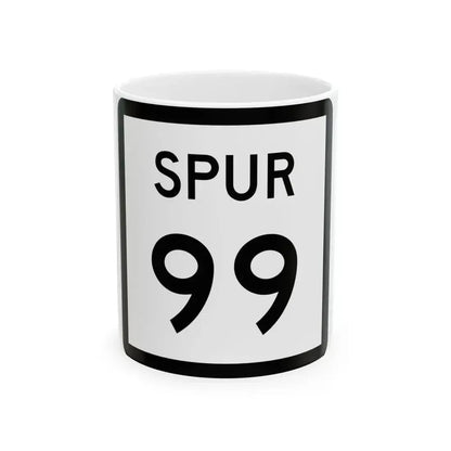 Texas Spur 99 (Texas) (Road Sign) White Coffee Mug 11oz - Go Mug Yourself