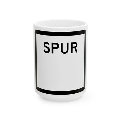 Texas Spur blank (Texas) (Road Sign) White Coffee Mug 15oz - Go Mug Yourself