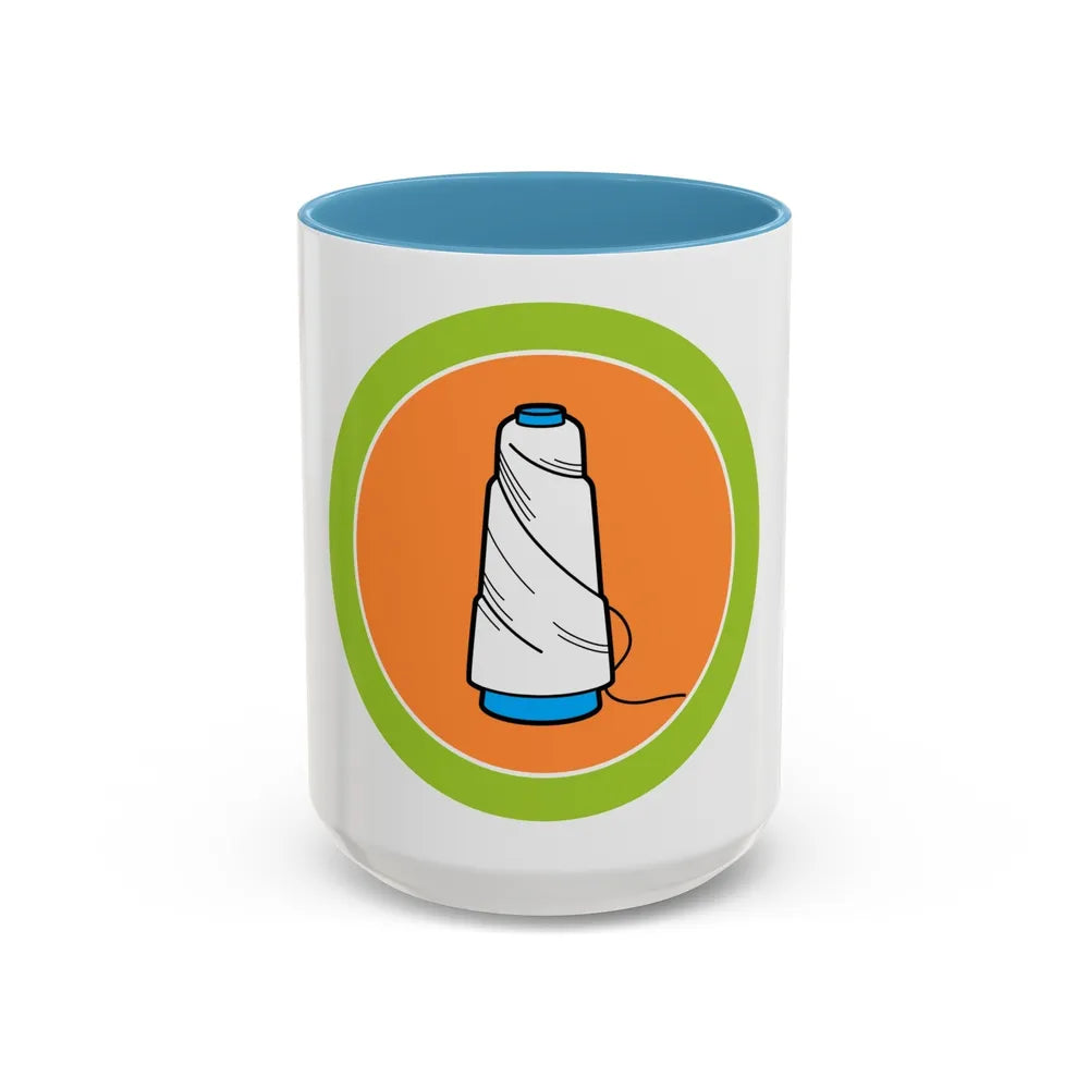 Textile (Boy Scout Merit Badge) Accent Coffee Mug-15oz-Light Blue-Go Mug Yourself