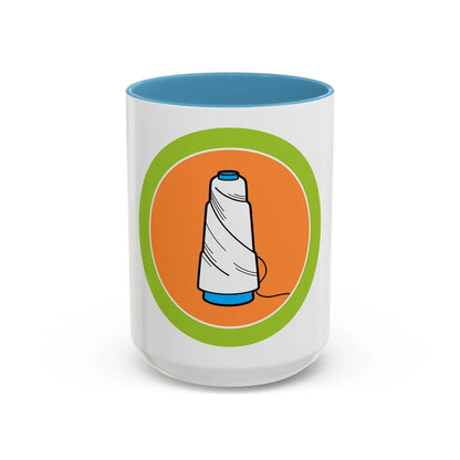 Textile (Boy Scout Merit Badge) Accent Coffee Mug-15oz-Light Blue-Go Mug Yourself