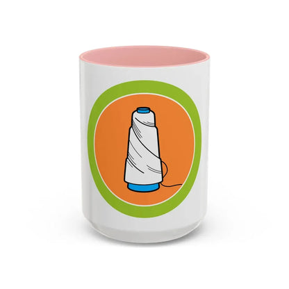 Textile (Boy Scout Merit Badge) Accent Coffee Mug 15oz Pink - Go Mug Yourself