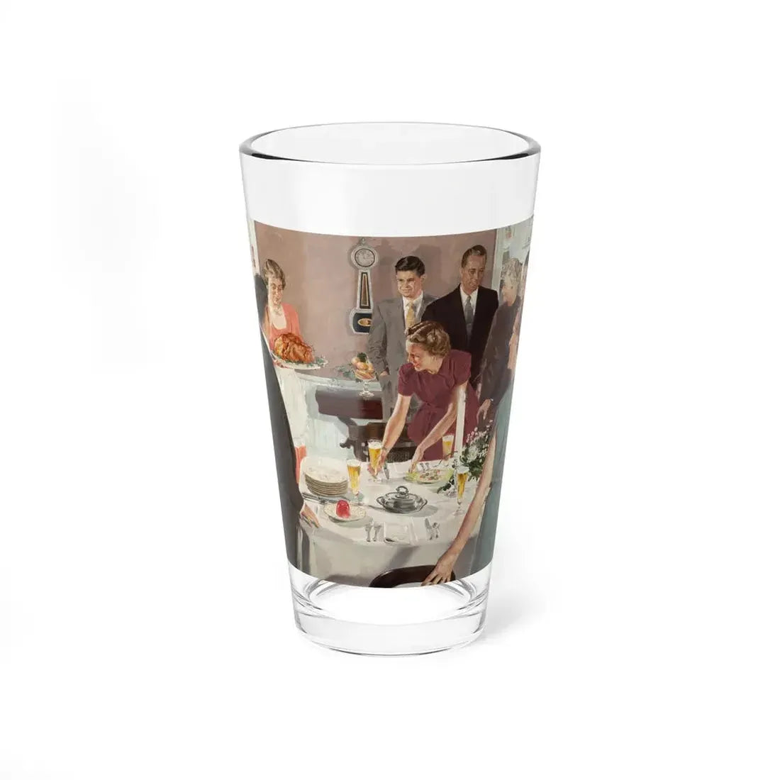 Thanksgiving Dinner, U.S. Brewer's Foundation ad, 1952 (Magazine Illustration) Pint Glass 16oz 16oz - Go Mug Yourself