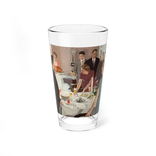 Thanksgiving Dinner, U.S. Brewer's Foundation ad, 1952 (Magazine Illustration) Pint Glass 16oz 16oz - Go Mug Yourself
