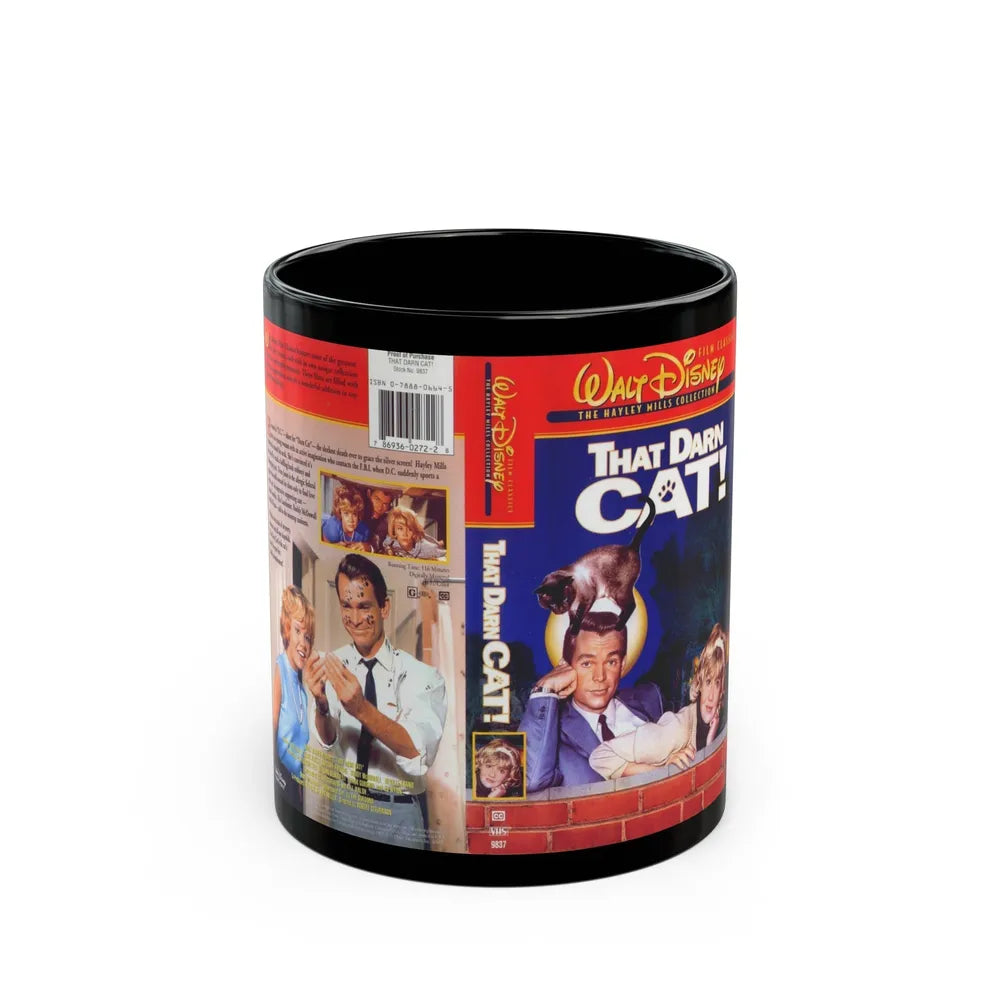 THAT DARN CAT (VHS COVER) - Black Coffee Mug-11oz-Go Mug Yourself