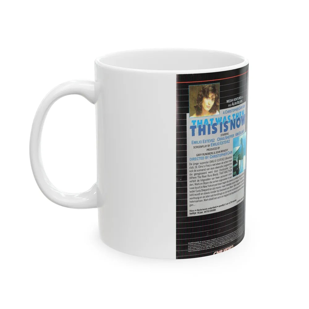 THAT WAS THEN THIS IS NOW (VHS COVER) - White Coffee Mug-Go Mug Yourself