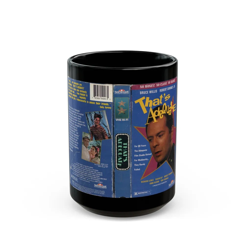 THATS ADEQUATE (VHS COVER) - Black Coffee Mug-15oz-Go Mug Yourself