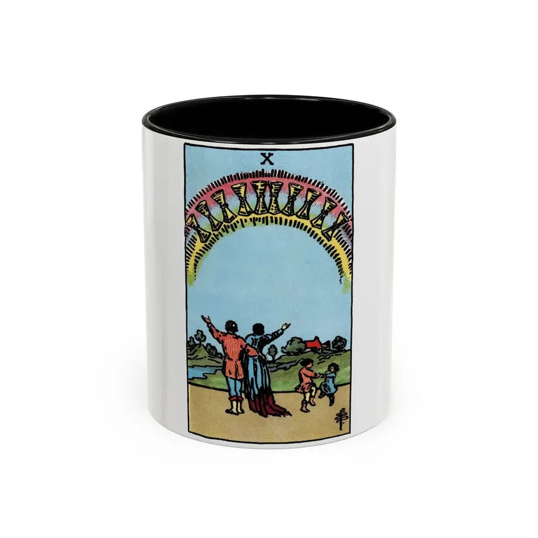 The 10 of Cups (Tarot Card) Accent Coffee Mug 11oz Black - Go Mug Yourself