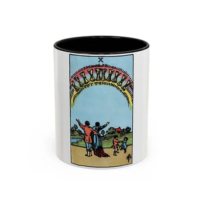 The 10 of Cups (Tarot Card) Accent Coffee Mug 11oz Black - Go Mug Yourself