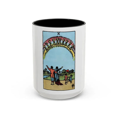 The 10 of Cups (Tarot Card) Accent Coffee Mug 15oz Black - Go Mug Yourself
