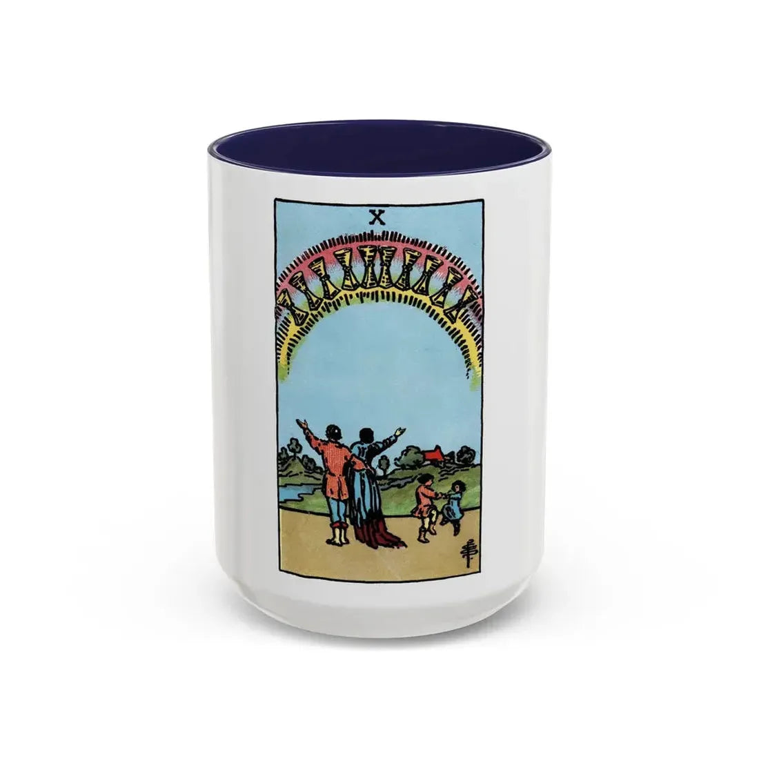 The 10 of Cups (Tarot Card) Accent Coffee Mug 15oz Navy - Go Mug Yourself