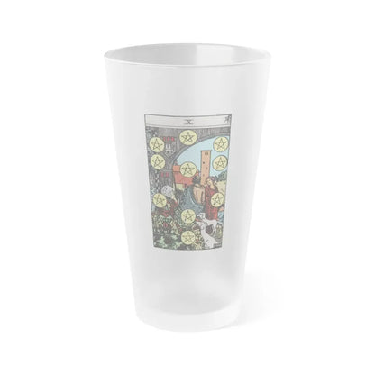 The 10 of Pentacles (Tarot Card) Frosted Pint Glass 16oz Default Title - Go Mug Yourself
