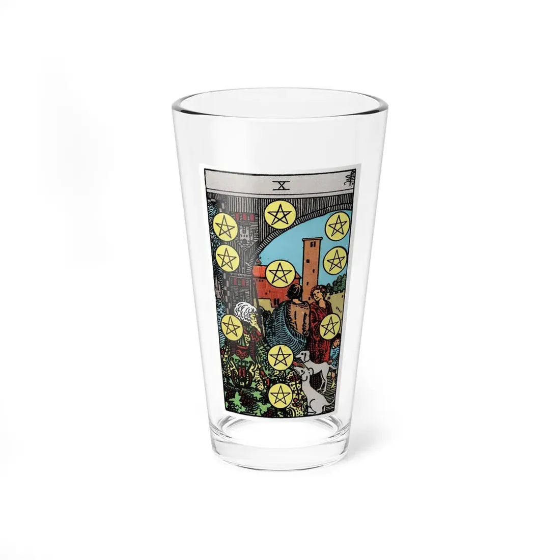 The 10 of Pentacles (Tarot Card) Pint Glass 16oz 16oz - Go Mug Yourself