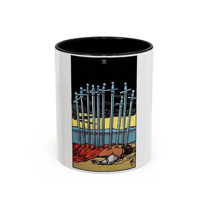 The 10 of Swords (Tarot Card) Accent Coffee Mug 11oz Black - Go Mug Yourself
