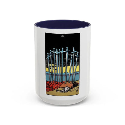 The 10 of Swords (Tarot Card) Accent Coffee Mug 15oz Navy - Go Mug Yourself
