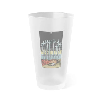 The 10 of Swords (Tarot Card) Frosted Pint Glass 16oz Default Title - Go Mug Yourself