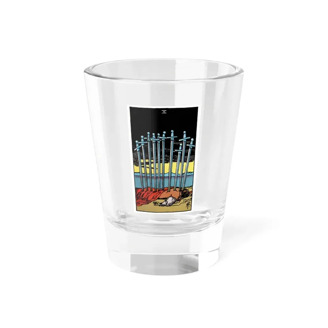 The 10 of Swords (Tarot Card) Shot Glass 1.5oz 1.5oz - Go Mug Yourself