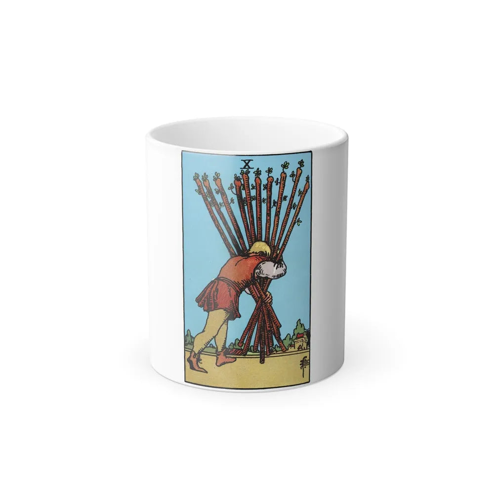 The 10 of Wands (Tarot Card) Color Changing Mug 11oz-11oz-Go Mug Yourself