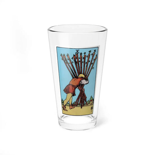 The 10 of Wands (Tarot Card) Pint Glass 16oz 16oz - Go Mug Yourself