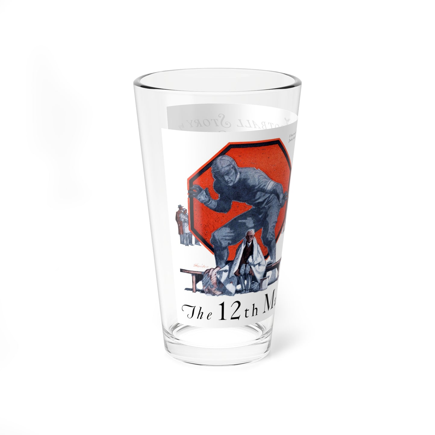 The 12th Man a Football Story, Cosmopolitan, December 1929 (Magazine Illustration) Pint Glass 16oz-Go Mug Yourself