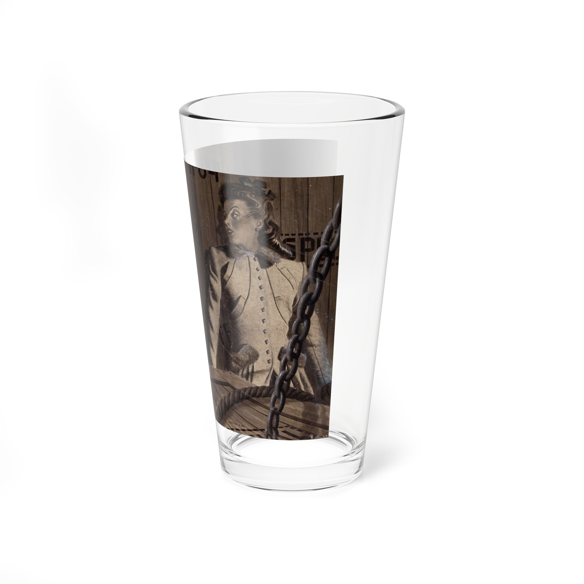 The 17th Letter 2, The Saturday Evening Post story illustration (Magazine Illustration) Pint Glass 16oz-Go Mug Yourself