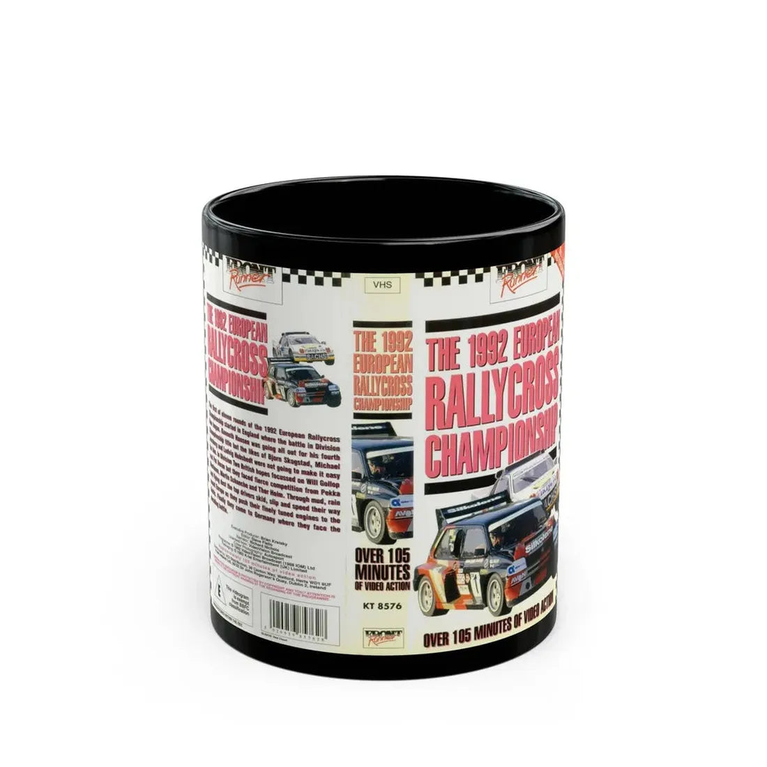 THE 1992 EUROPEAN RALLYCROSS CHAMPIONSHIP (VHS COVER) - Black Coffee Mug 11oz - Go Mug Yourself