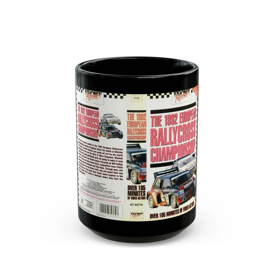 THE 1992 EUROPEAN RALLYCROSS CHAMPIONSHIP (VHS COVER) - Black Coffee Mug 15oz - Go Mug Yourself