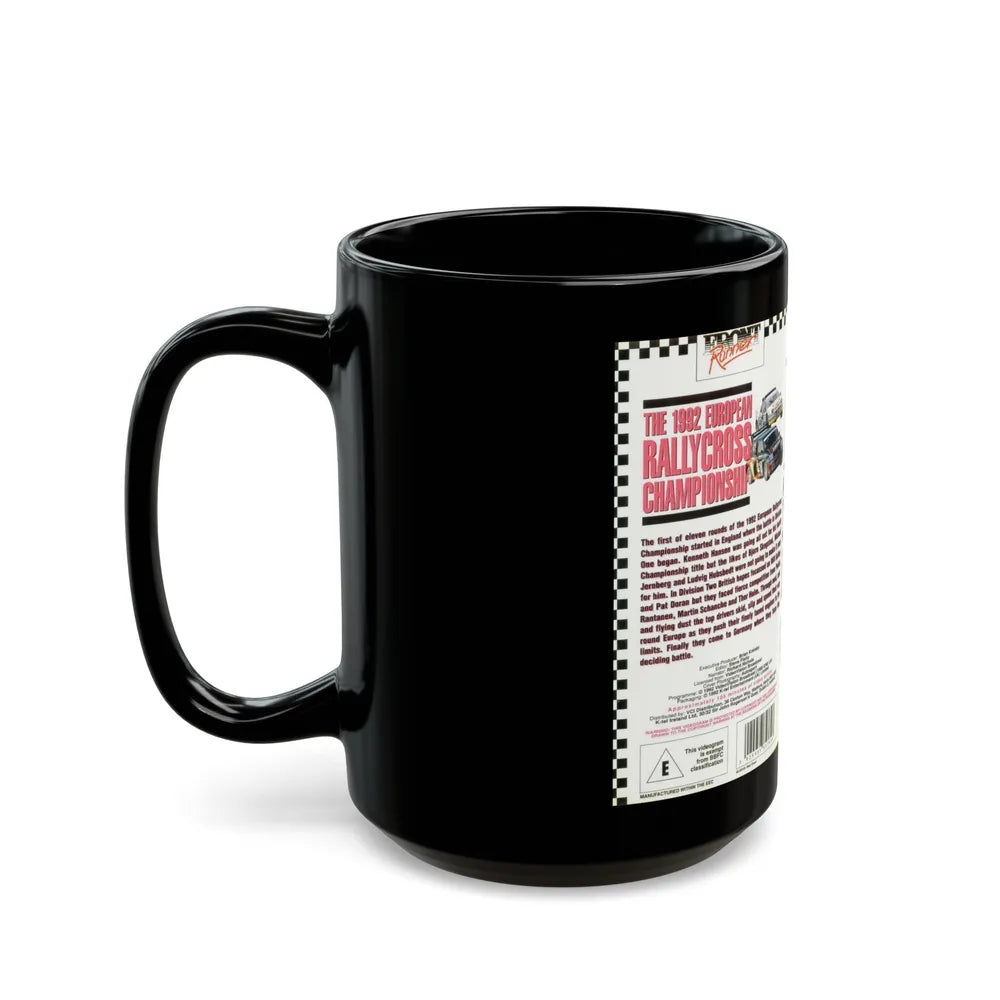 THE 1992 EUROPEAN RALLYCROSS CHAMPIONSHIP (VHS COVER) - Black Coffee Mug-Go Mug Yourself