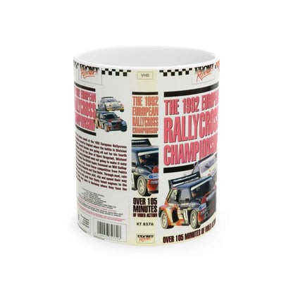 THE 1992 EUROPEAN RALLYCROSS CHAMPIONSHIP (VHS COVER) - White Coffee Mug-11oz-Go Mug Yourself