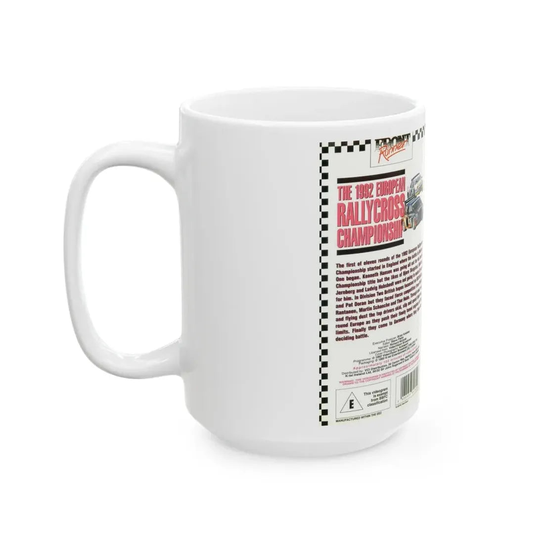 THE 1992 EUROPEAN RALLYCROSS CHAMPIONSHIP (VHS COVER) - White Coffee Mug - Go Mug Yourself