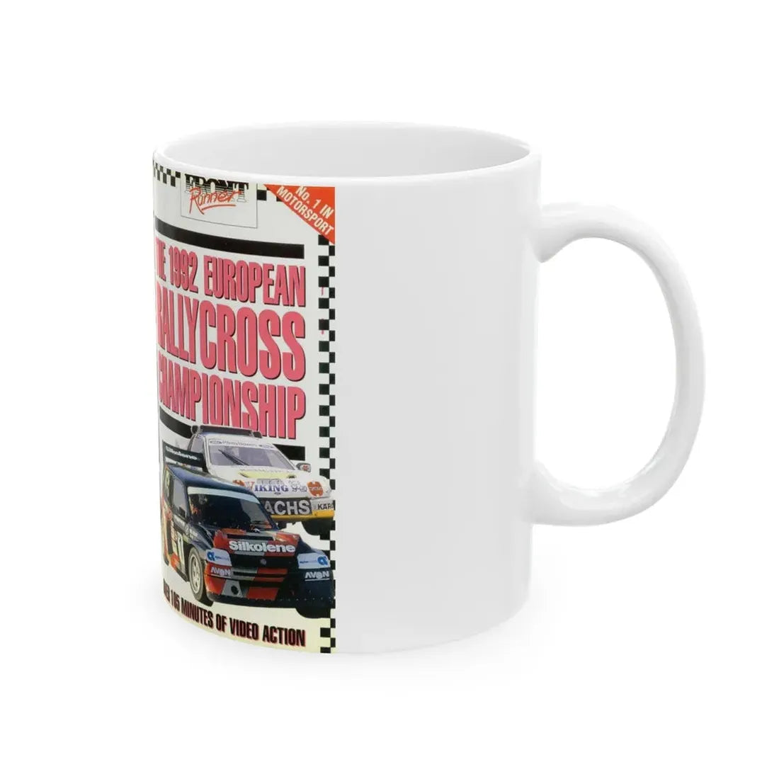 THE 1992 EUROPEAN RALLYCROSS CHAMPIONSHIP (VHS COVER) - White Coffee Mug - Go Mug Yourself