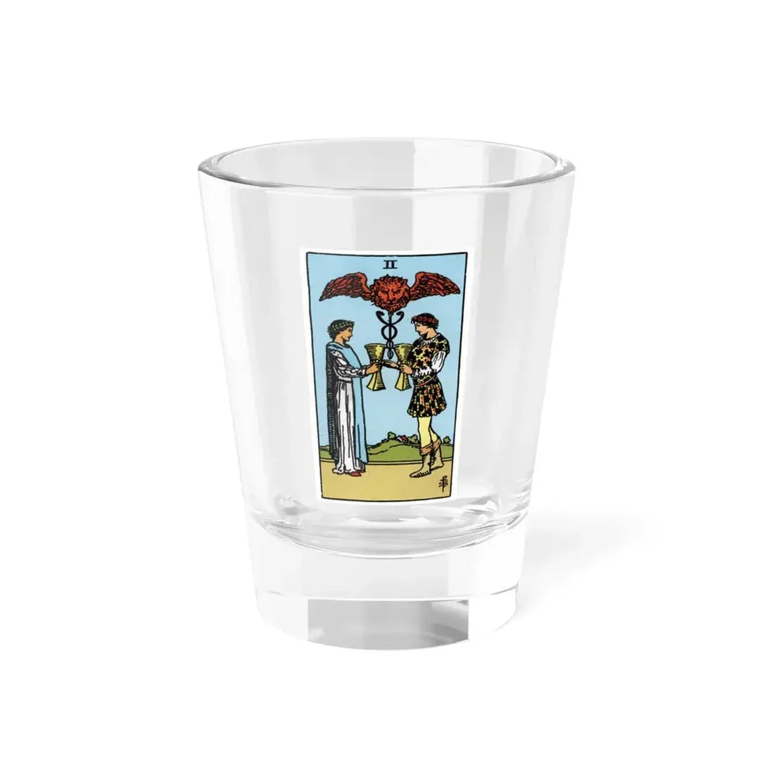 The 2 of Cups (Tarot Card) Shot Glass 1.5oz 1.5oz - Go Mug Yourself