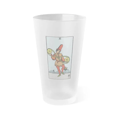 The 2 of Pentacles (Tarot Card) Frosted Pint Glass 16oz Default Title - Go Mug Yourself