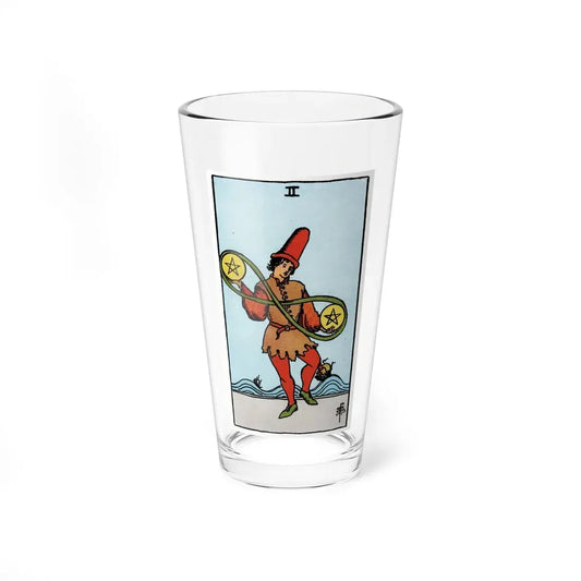 The 2 of Pentacles (Tarot Card) Pint Glass 16oz 16oz - Go Mug Yourself