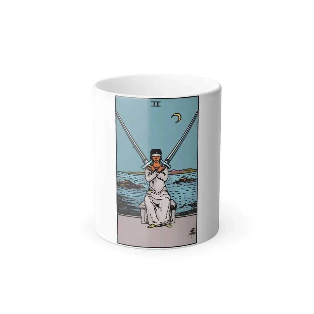 The 2 of Swords (Tarot Card) Color Changing Mug 11oz - Go Mug Yourself