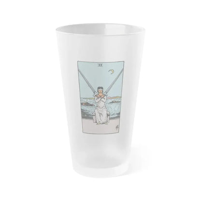 The 2 of Swords (Tarot Card) Frosted Pint Glass 16oz Default Title - Go Mug Yourself