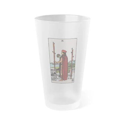 The 2 of Wands (Tarot Card) Frosted Pint Glass 16oz Default Title - Go Mug Yourself