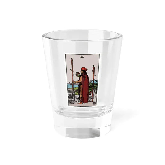The 2 of Wands (Tarot Card) Shot Glass 1.5oz 1.5oz - Go Mug Yourself