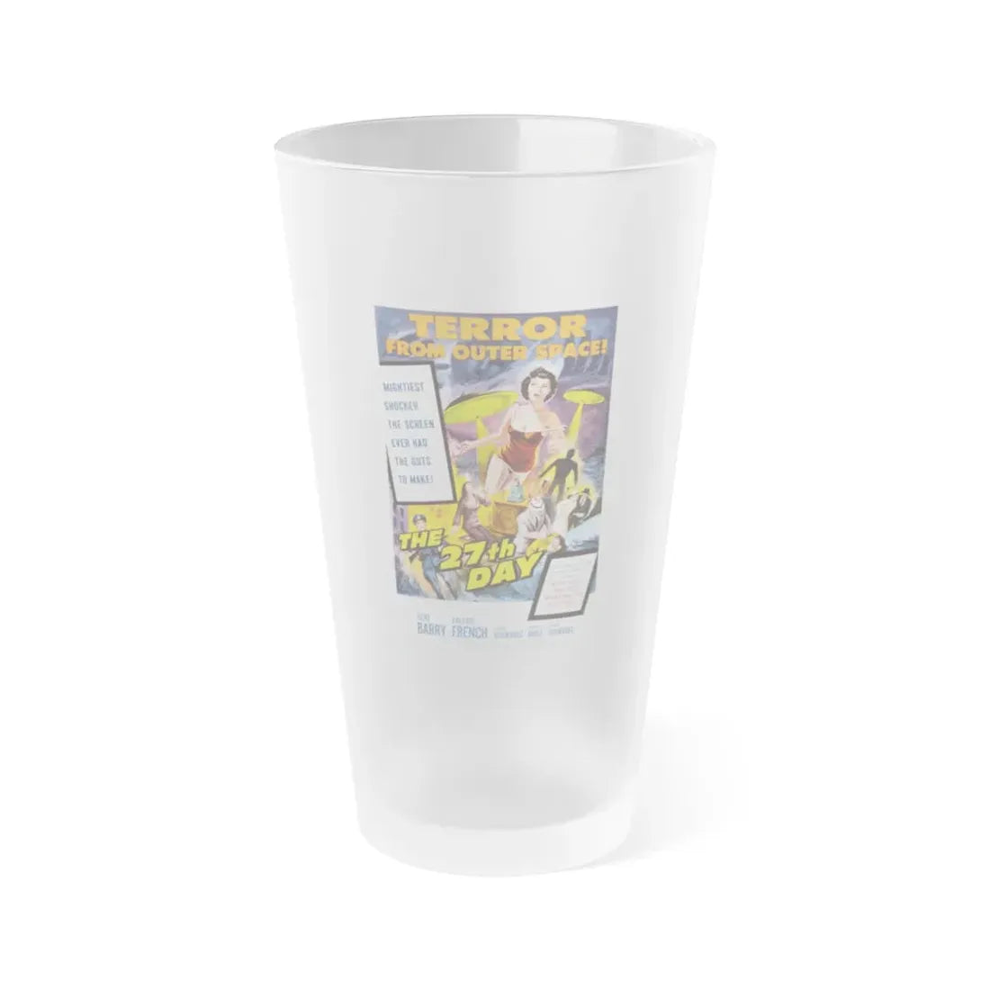 THE 27TH DAY 1957 Movie Poster - Frosted Pint Glass 16oz 16oz Frosted - Go Mug Yourself