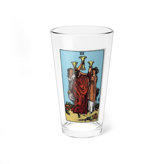 The 3 of Cups (Tarot Card) Pint Glass 16oz 16oz - Go Mug Yourself