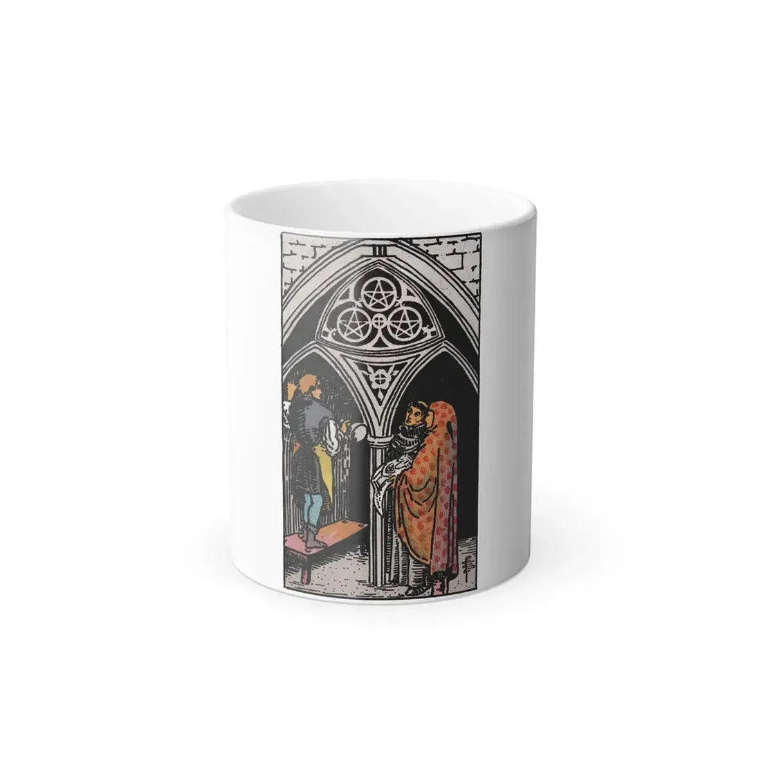 The 3 of Pentacles (Tarot Card) Color Changing Mug 11oz 11oz - Go Mug Yourself