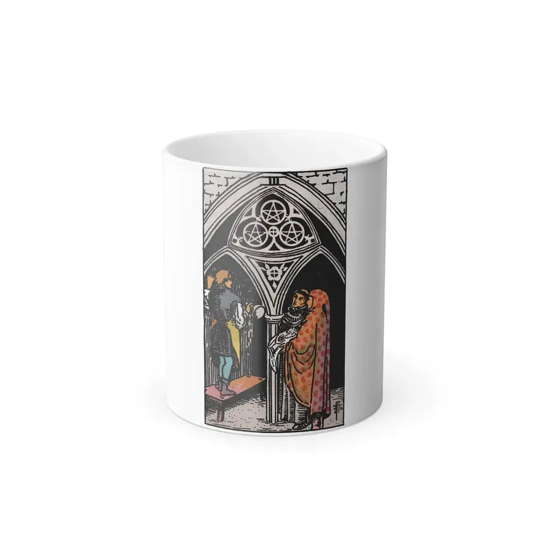 The 3 of Pentacles (Tarot Card) Color Changing Mug 11oz - Go Mug Yourself