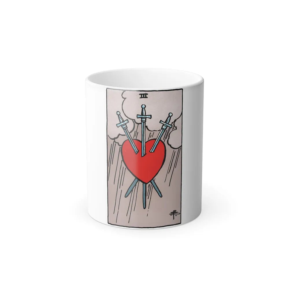 The 3 of Swords (Tarot Card) Color Changing Mug 11oz-11oz-Go Mug Yourself