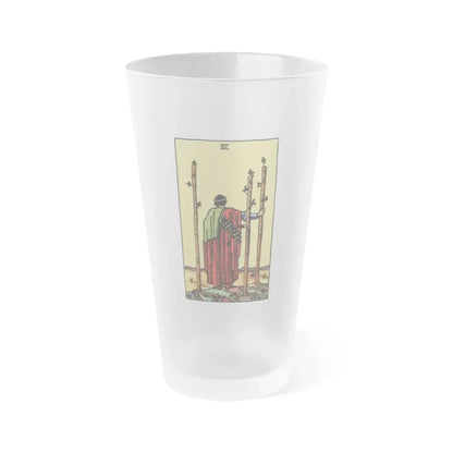 The 3 of Wands (Tarot Card) Frosted Pint Glass 16oz Default Title - Go Mug Yourself