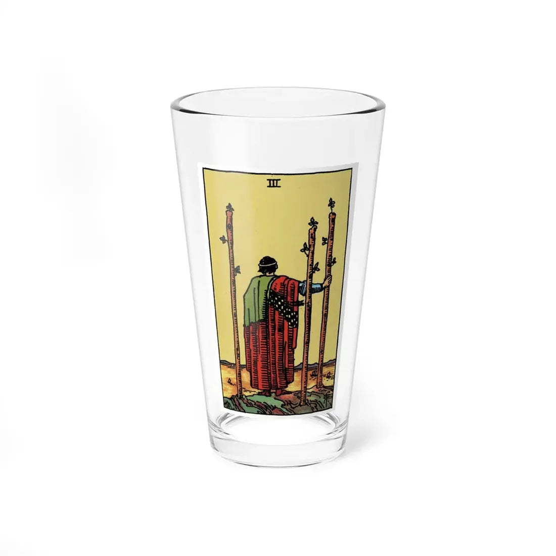 The 3 of Wands (Tarot Card) Pint Glass 16oz 16oz - Go Mug Yourself