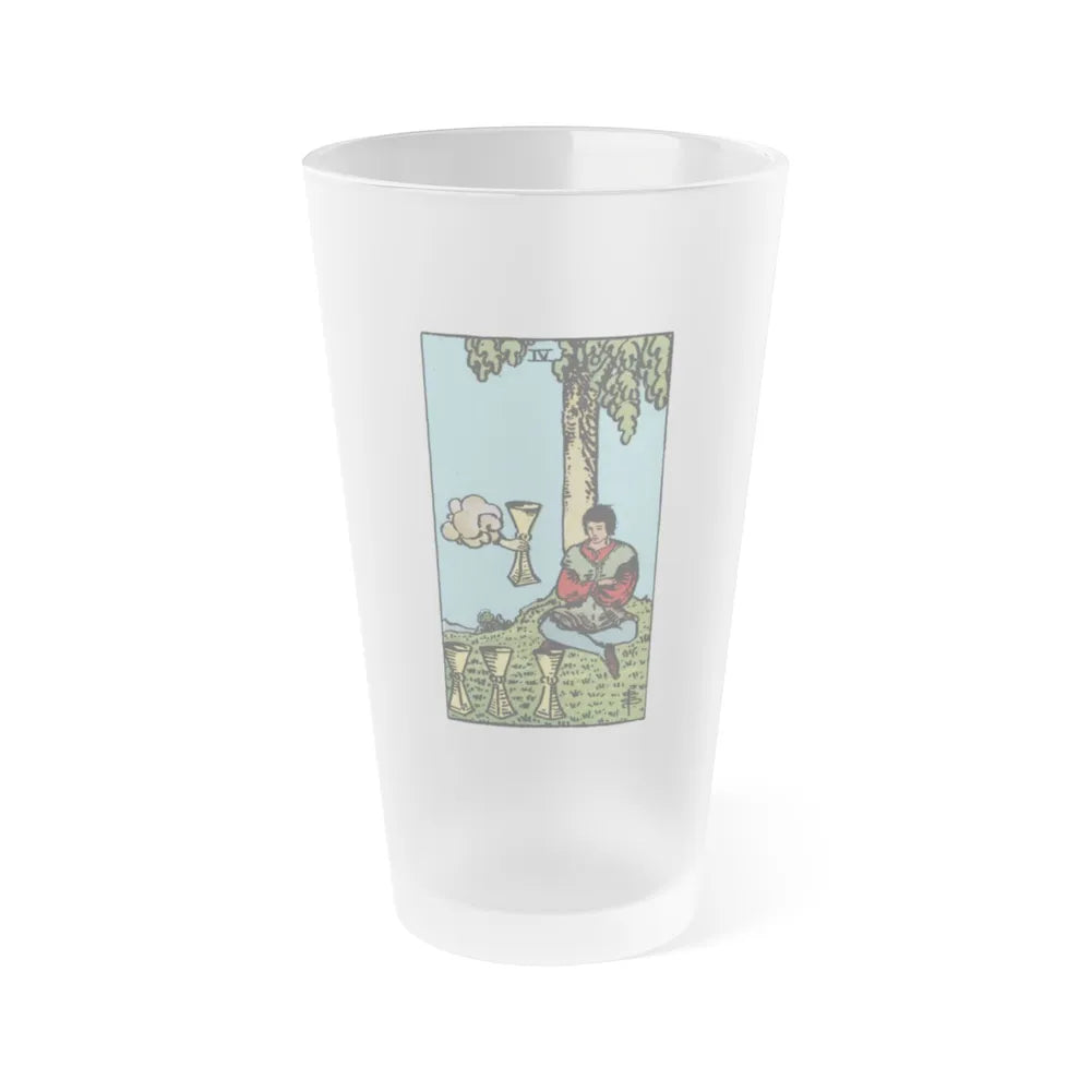 The 4 of Cups (Tarot Card) Frosted Pint Glass 16oz-Go Mug Yourself